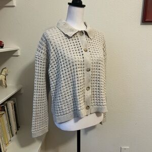 J. Jill Stone Heather Button-Up‎ Cardigan